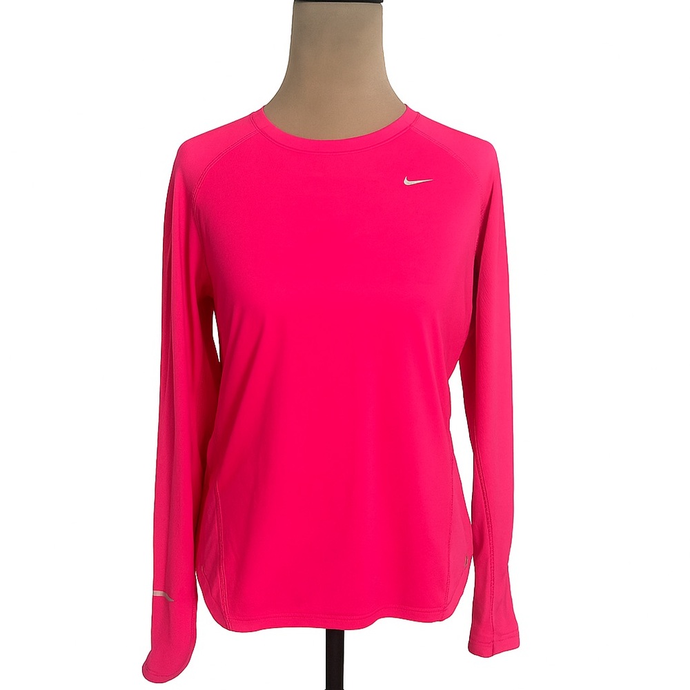 Nike Women's Vibrant Pink Long Sleeve Tee - Picture 2 of 6